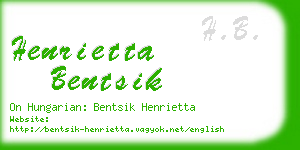 henrietta bentsik business card